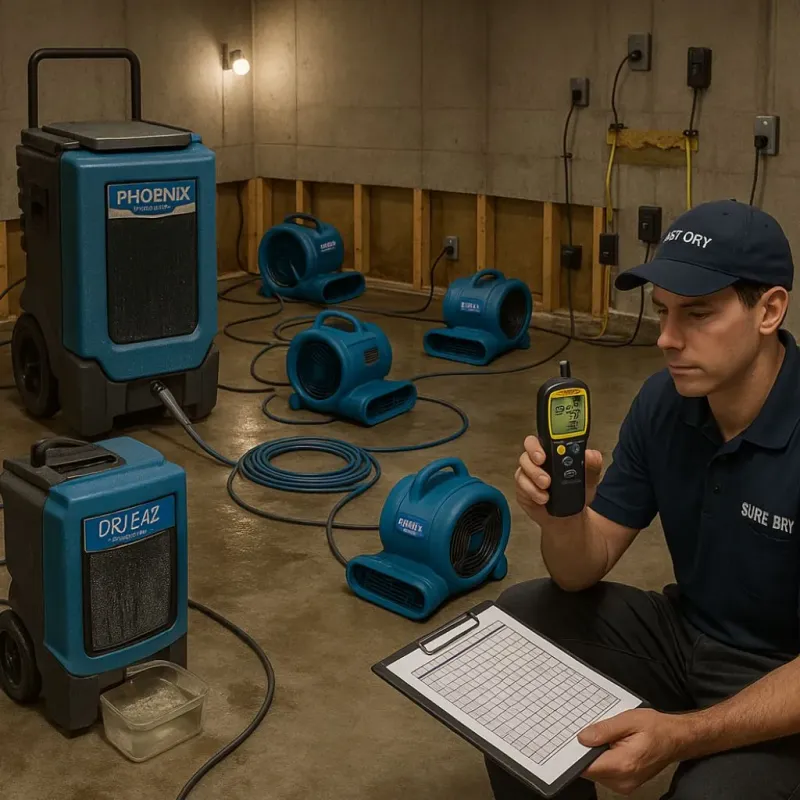 Structural Drying and Dehumidification process in Teutopolis, IL